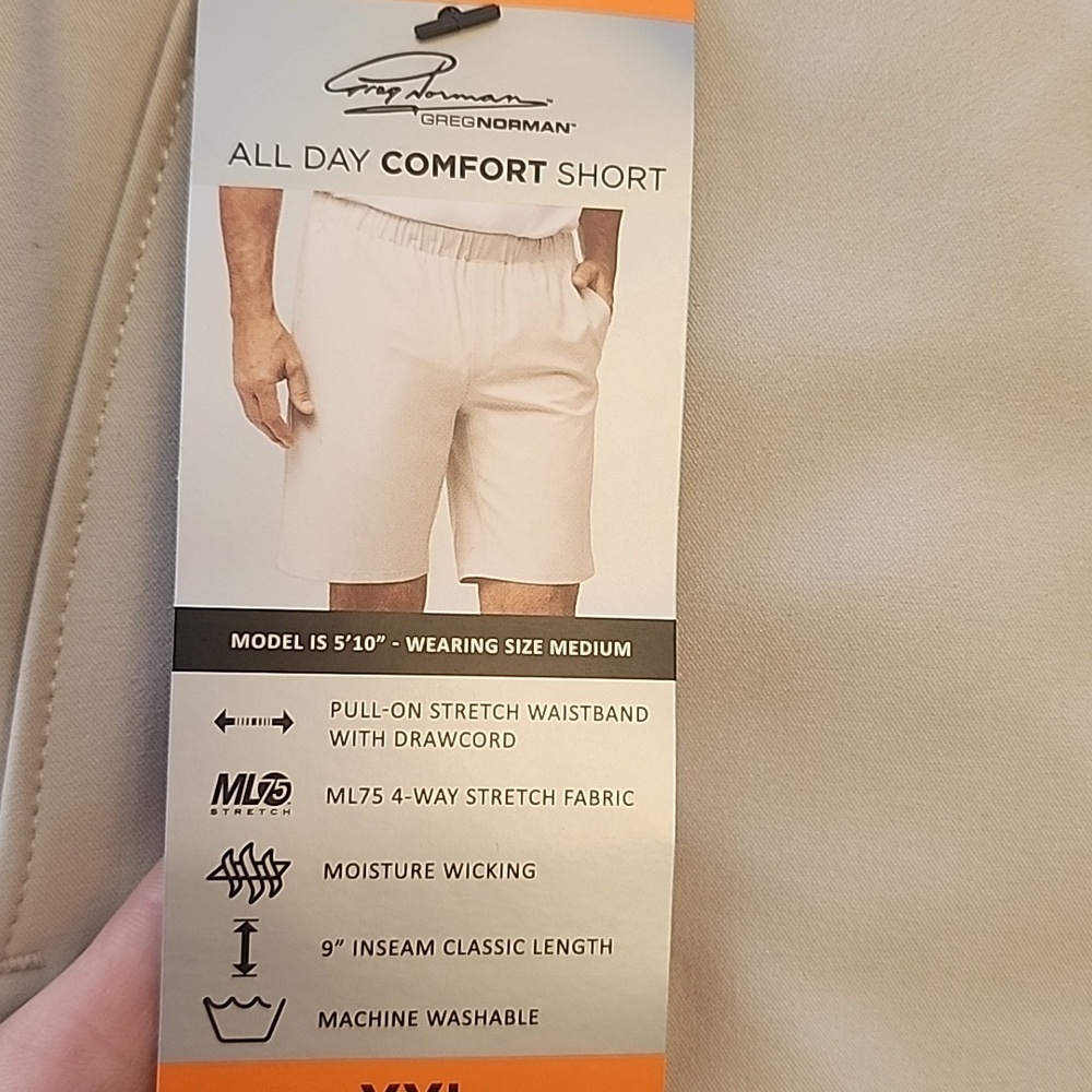 NWT Mens Greg Norman Beige All Day Comfort Shorts - Picture 13 of 13
